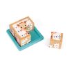 6 puzzles de 4 cubos de madera Sophie la Girafe Janod