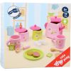 Juego de té con motivo floral - 17 piezas - Juguete de madera
