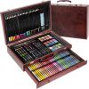 Kit de Pintura en caja de madera con Cajón , 142 piezas