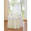 Cuna moisés de mimbre con dosel color crema Little Prince & Princess – vista frontal
