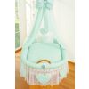 Capazo de Mimbre Natural con Dosel y Cortina Amelie + Ropa de Cama Verde Menta – MY SWEET BABY - imagen 3