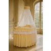 Cuna moisés de mimbre con dosel color melocotón Little Princess – vista frontal