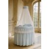 Cuna moisés de mimbre con dosel azul Little Prince – vista frontal