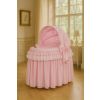 Cuna moisés de mimbre con capota rosa Little Princess – vista frontal