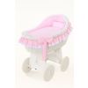 Moisés de Mimbre Carina Blanco con Ropa de Cuna Rosa – MY SWEET BABY - imagen 2