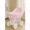 Moisés de Mimbre Carina Blanco con Ropa de Cuna Rosa – MY SWEET BABY - imagen 8