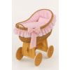 Moisés de Mimbre Carina Natural con Ropa de Cuna Rosa – MY SWEET BABY - imagen 3