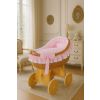 Moisés de Mimbre Carina Natural con Ropa de Cuna Rosa – MY SWEET BABY - imagen 2