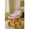 Moisés de Mimbre Carina Natural con Ropa de Cuna Rosa – MY SWEET BABY - imagen 4