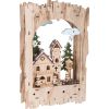 Lámpara de madera Pueblo de invierno en un arco