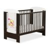 Cuna de Madera Osito con Lazo 120x60 cm – Rosa y Marrón, 3 Alturas y Barrotes Extraíbles