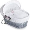 Moises de mimbre Gris Over the Moon , Clair de Lune color Rosa