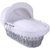 Moisés de mimbre gris Dimple Clair de Lune, ideal para la elegancia y confort del recién nacido.