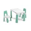 Mesa Infantil de plástico y 2 sillas Monti , Toyz color menta
