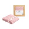 Manta envolvente con capucha 100% de bambú color rosa