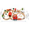 Pista de tren de madera con edificios y helipuerto , 69 piezas - imagen 13