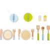 Set de Platos, Ollas y cubiertos - Juguete de madera