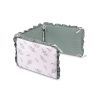 Protector de Cuna Reversible de Muselina 180x40 cm – 3 Paneles con Lazos – Branch Green