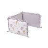 Protector de Cuna Reversible de Muselina 180x40 cm – 3 Paneles con Lazos – Teddy Grey