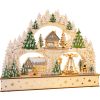 Pueblo de invierno con arco luminoso