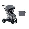 Carrito de bebé 2en1 transformable en gris oscuro, ideal para recién nacidos y bebés de Kikkaboo.