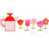 Set de flores con regadera , juguete de madera