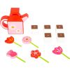 Set de flores con regadera , juguete de madera