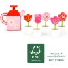 Set de flores con regadera , juguete de madera