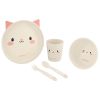 Set de Vajilla de Bamboo gato rosa Kikkaboo