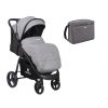 Silla de paseo ligera Eva en gris, ideal para mamás y bebés en paseos diarios por la ciudad.