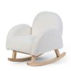 Silla Mecedora para Niños , Osito , color blanco y natural