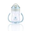 Taza de aprendizaje azul con Pajita , 300 ml, Kikkaboo