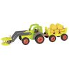 Tractor con carga delantera y vagón