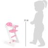 altura Trona de madera para Muñecas Rosa y Blanca