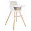 Trona de madera Woody Kikkaboo en beige, transformable en asiento junior para niños mayores y cómodos.