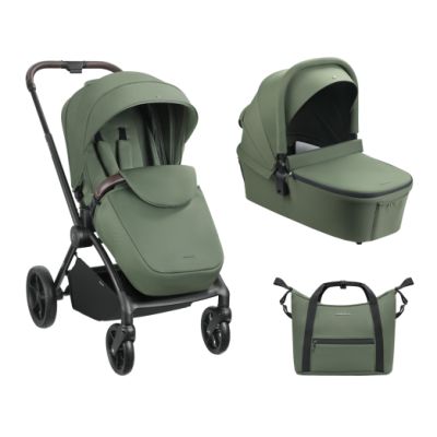 Carrito de bebé 2 en 1 de Kikkaboo en color verde militar