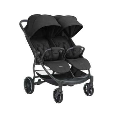 Carrito gemelar Happy 2 de Kikkaboo en color negro