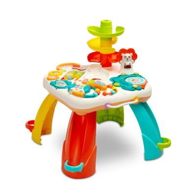 Mesa de actividades infantil con espiral y juegos de colores