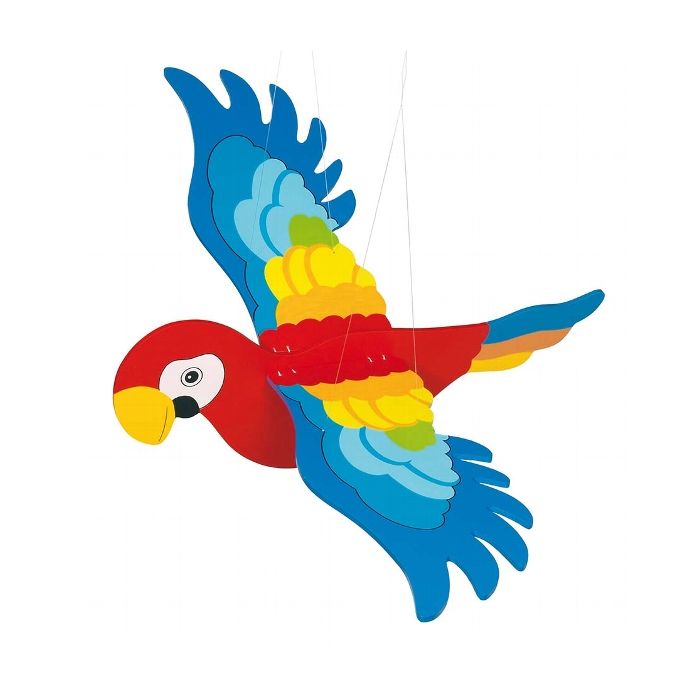 Animal móvil de loro grande para bebé de madera, de Goki