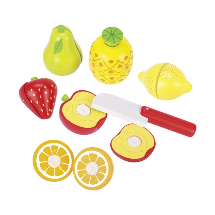 Frutas de madera con velcro y cuchillo, de Goki - imagen 2