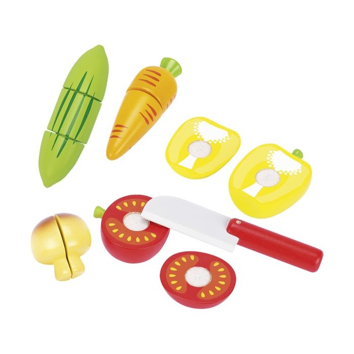 Verduras de madera con velcro y cuchillo, de Goki - imagen 2