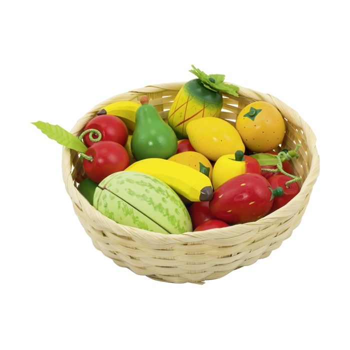 Cesta con frutas variadas, de Goki