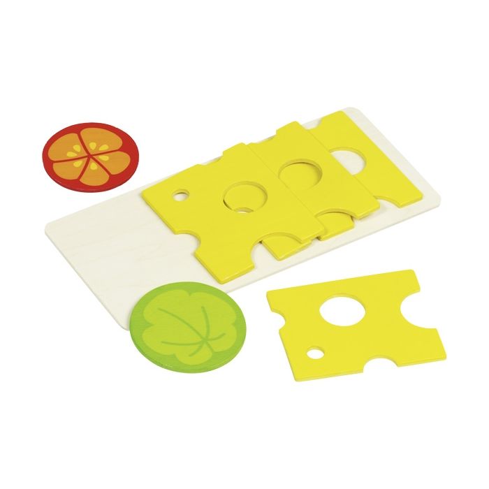 Lonchas de queso y vegetales de madera para cocinitas, de Goki - imagen 2