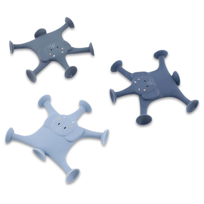 Juego de ventosas de animales 3 piezas - La familia azul de Mrs. Elephant