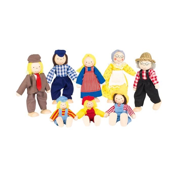 Familia extensa de granjeros de muñecos flexibles y articulados, de Goki