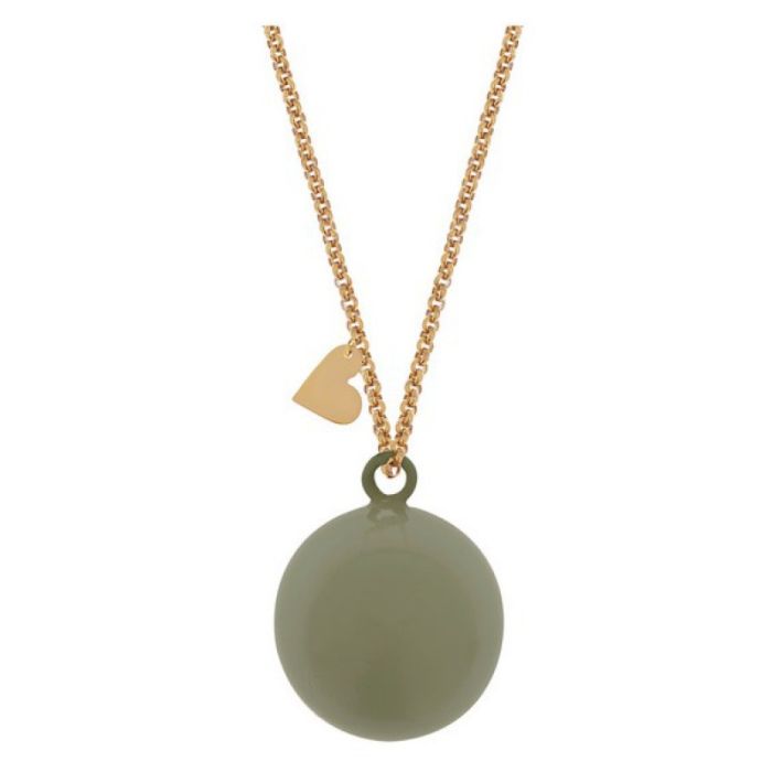 Collar Bola de Embarazo – Joya Tradicional  Verde Taupe