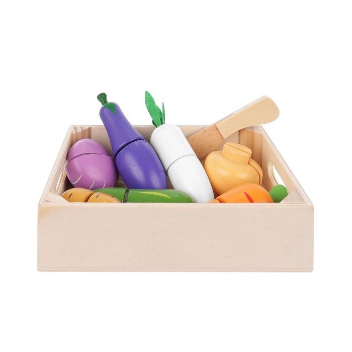 Conjunto de frutas y vegetales para cortar