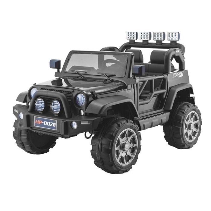 Coche Eléctrico Infantil Jeep HP012 Negro con Control Remoto y Asiento de Eco-Cuero - imagen 2