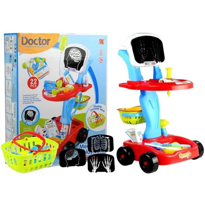 Carrito Médico Infantil LEAN Toys - 22 Piezas con Accesorios Médicos - imagen 2