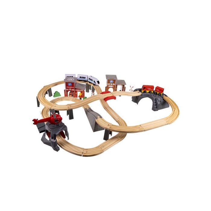 Tren de Madera Kruzzel: Juego Creativo y Seguro con Pista de 4.8m para Niños